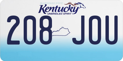 KY license plate 208JOU
