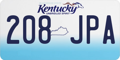 KY license plate 208JPA