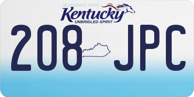 KY license plate 208JPC