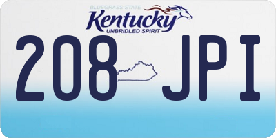KY license plate 208JPI