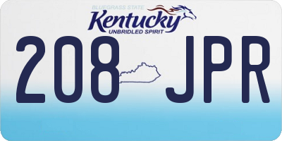 KY license plate 208JPR