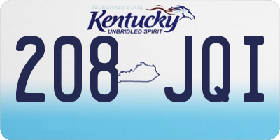 KY license plate 208JQI