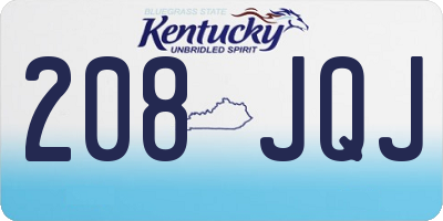 KY license plate 208JQJ