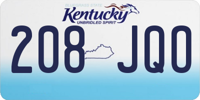 KY license plate 208JQO