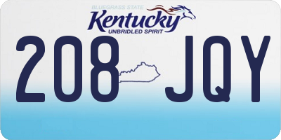 KY license plate 208JQY