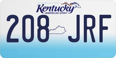 KY license plate 208JRF