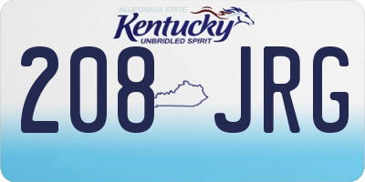 KY license plate 208JRG