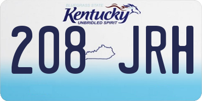 KY license plate 208JRH