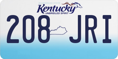 KY license plate 208JRI