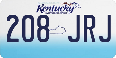 KY license plate 208JRJ