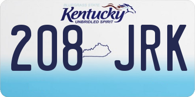 KY license plate 208JRK