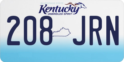KY license plate 208JRN