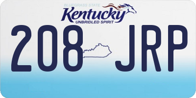 KY license plate 208JRP