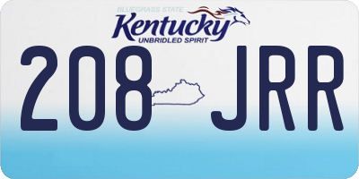 KY license plate 208JRR