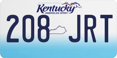 KY license plate 208JRT