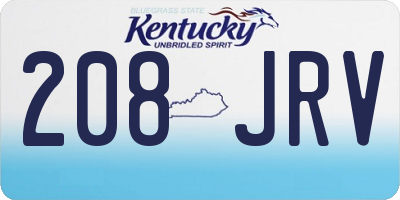 KY license plate 208JRV