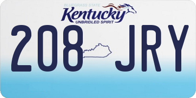 KY license plate 208JRY