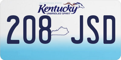 KY license plate 208JSD