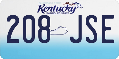 KY license plate 208JSE