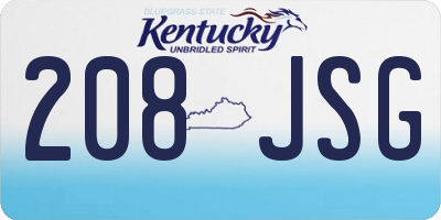KY license plate 208JSG