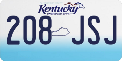 KY license plate 208JSJ