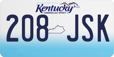 KY license plate 208JSK