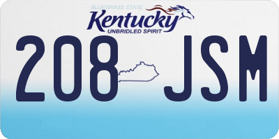 KY license plate 208JSM
