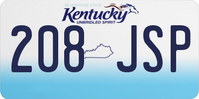 KY license plate 208JSP