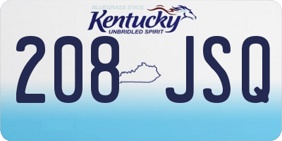 KY license plate 208JSQ