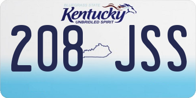 KY license plate 208JSS