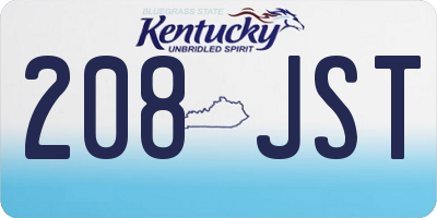 KY license plate 208JST