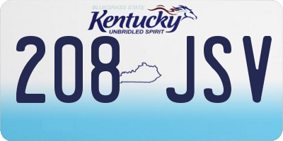 KY license plate 208JSV
