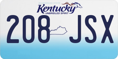 KY license plate 208JSX