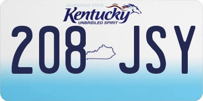 KY license plate 208JSY