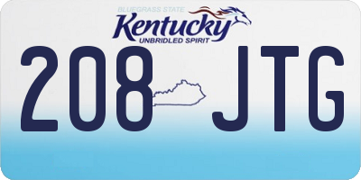 KY license plate 208JTG