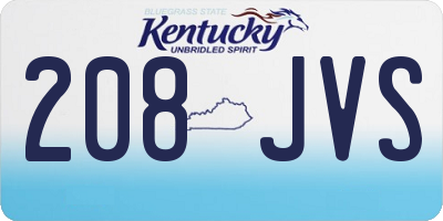 KY license plate 208JVS