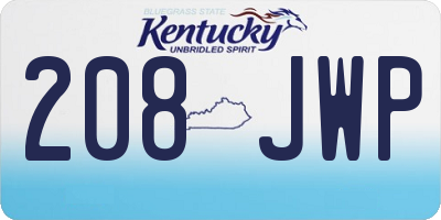 KY license plate 208JWP