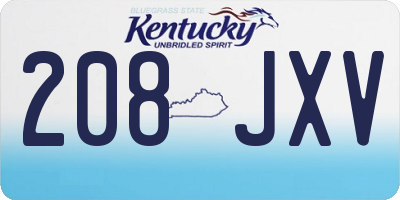KY license plate 208JXV