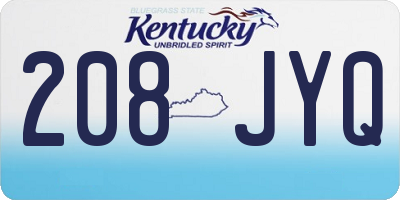 KY license plate 208JYQ