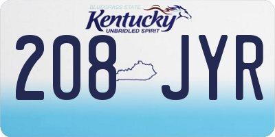 KY license plate 208JYR