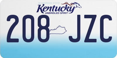 KY license plate 208JZC