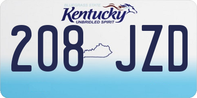 KY license plate 208JZD