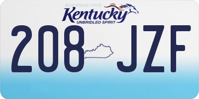 KY license plate 208JZF