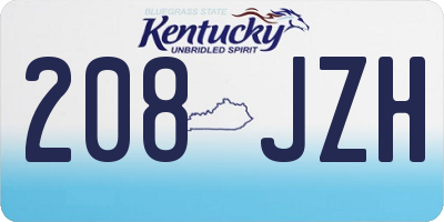 KY license plate 208JZH