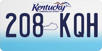 KY license plate 208KQH