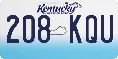 KY license plate 208KQU