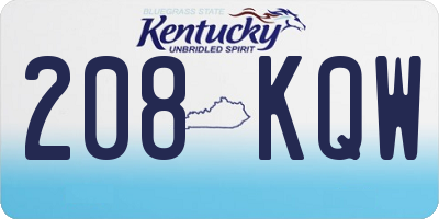 KY license plate 208KQW