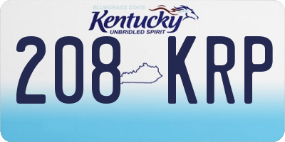 KY license plate 208KRP