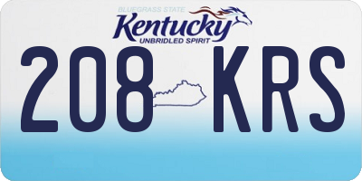 KY license plate 208KRS