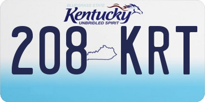 KY license plate 208KRT